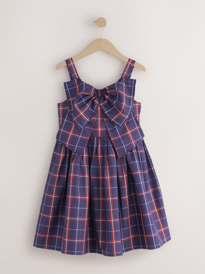 Dsiney Kidz - Blue/Red Check Bow Front Occasion Dress (6-16yrs) image 1