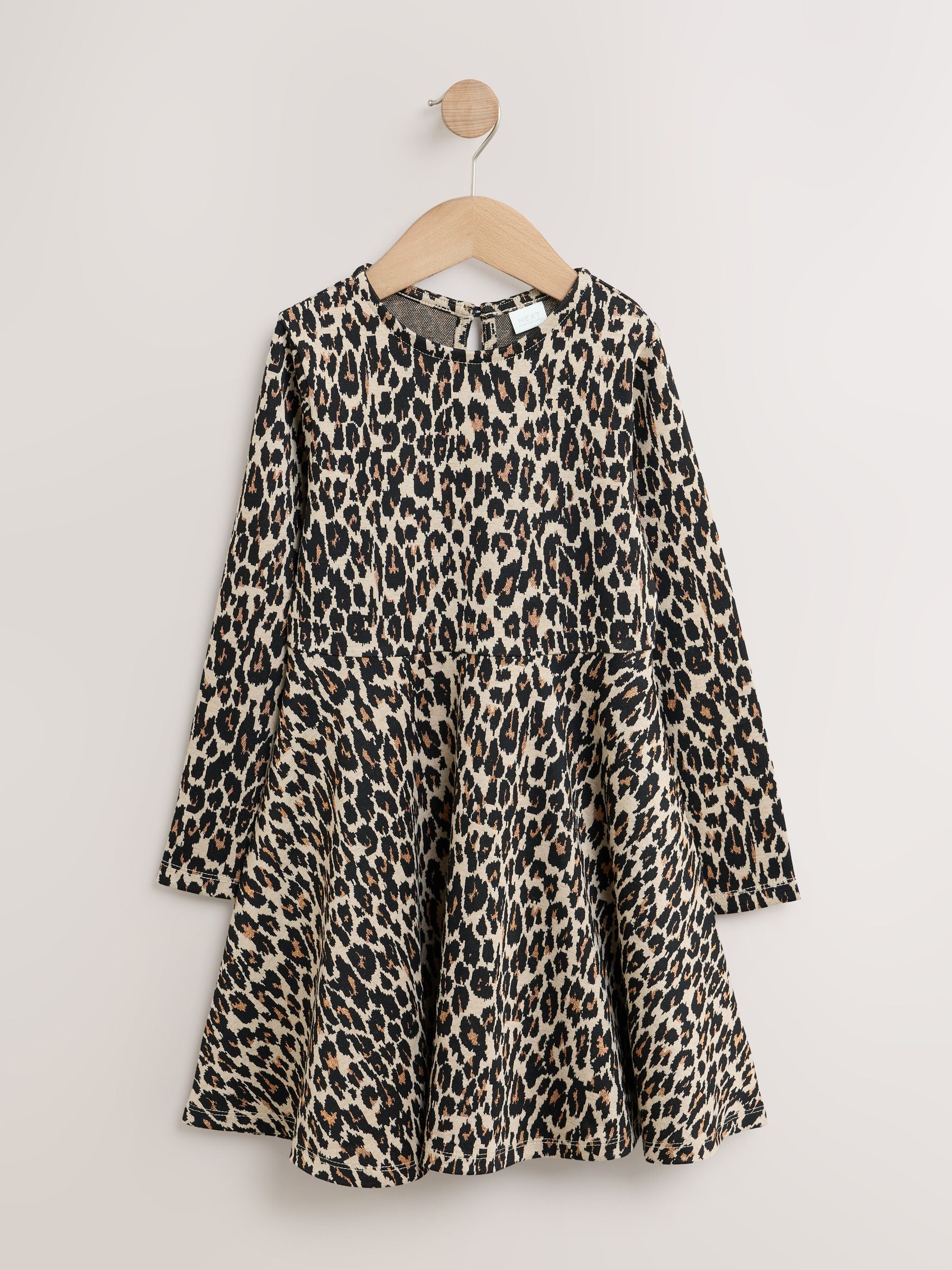 Dsiney Kidz - Leopard Animal Print Long Sleeve Skater Dress (3-16yrs) image 5