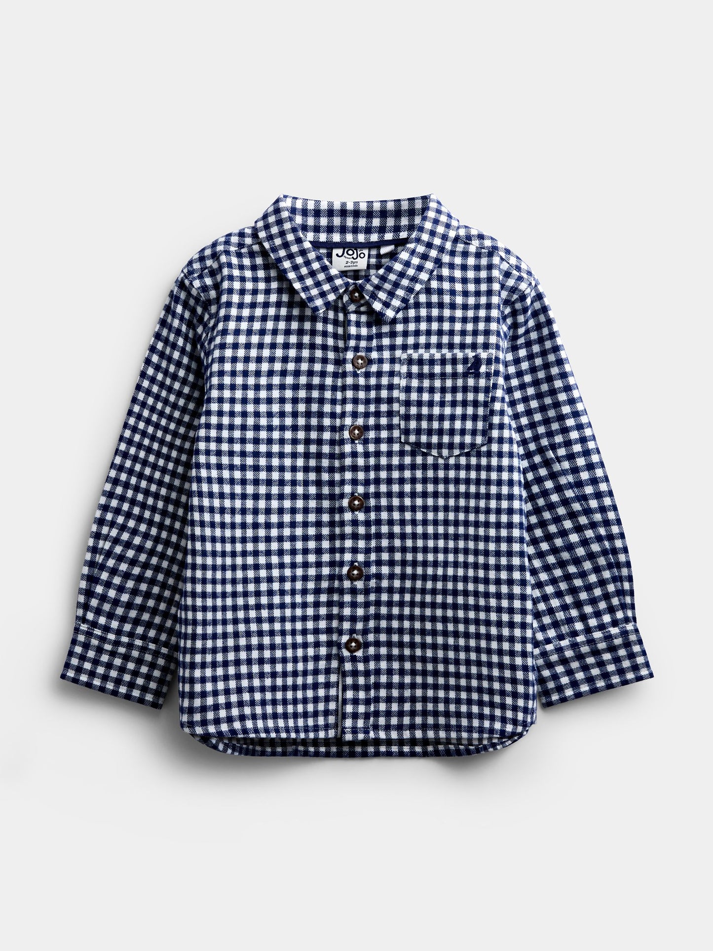 Dsiney Kidz - JoJo Maman Bébé Navy Blue Gingham Long Sleeve Shirt image 1
