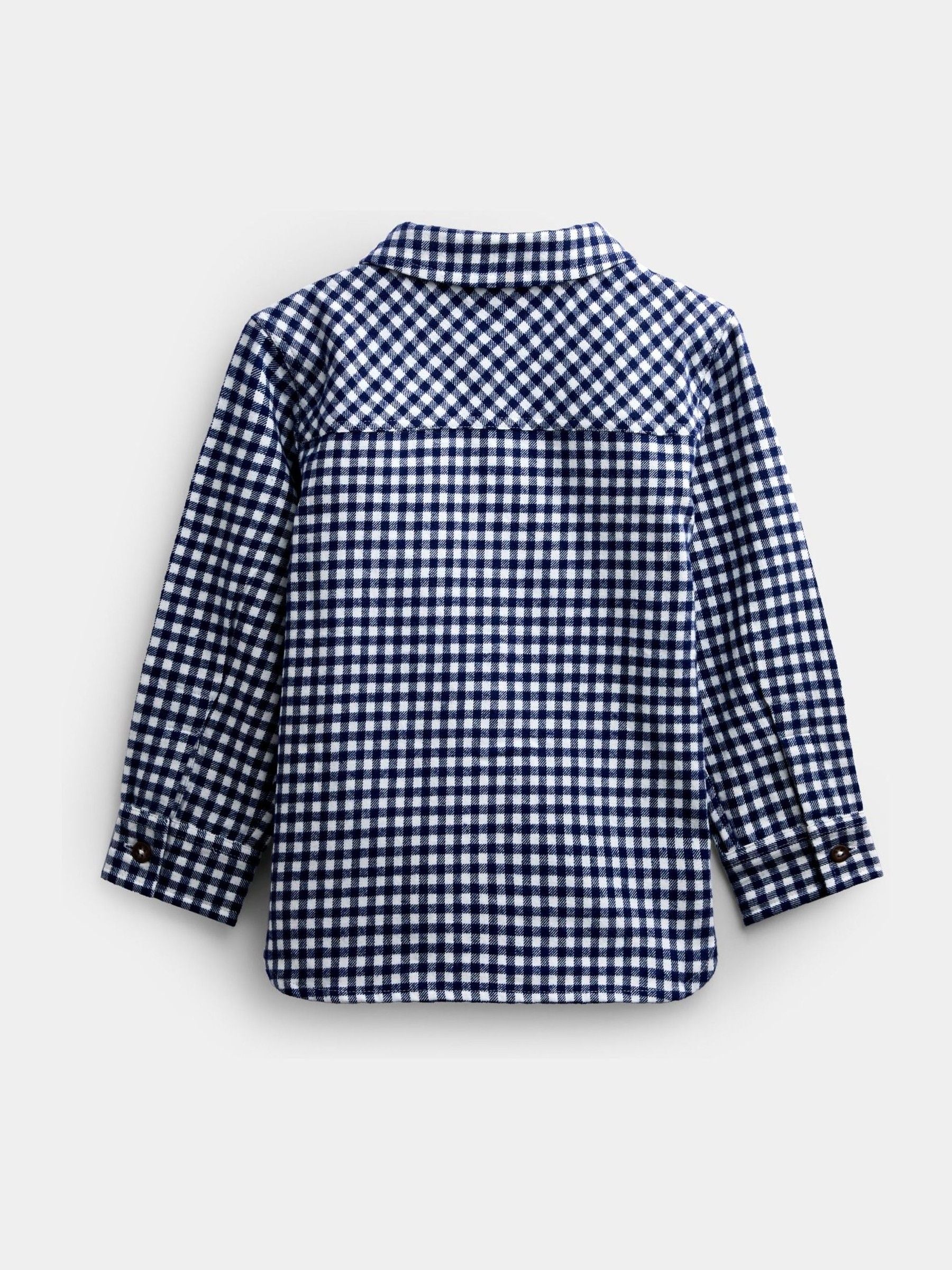 Dsiney Kidz - JoJo Maman Bébé Navy Blue Gingham Long Sleeve Shirt image 2