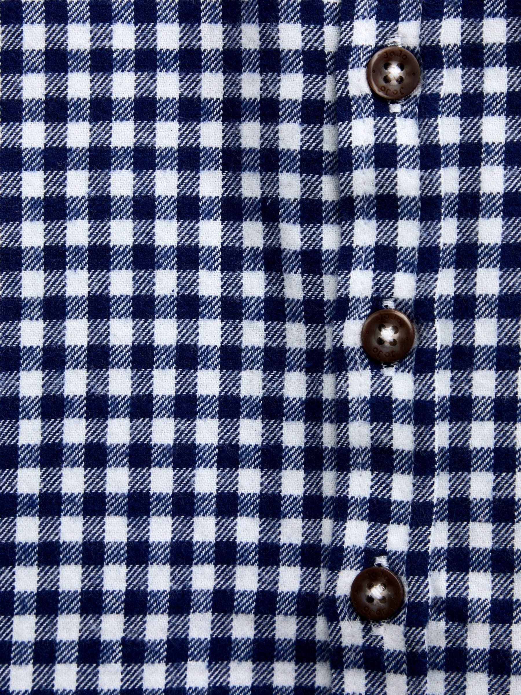 Dsiney Kidz - JoJo Maman Bébé Navy Blue Gingham Long Sleeve Shirt image 4