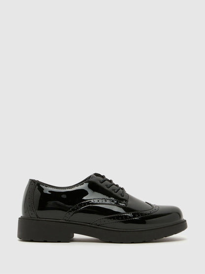 Schuh Black Locket Brogue Lace Up Shoes image 1