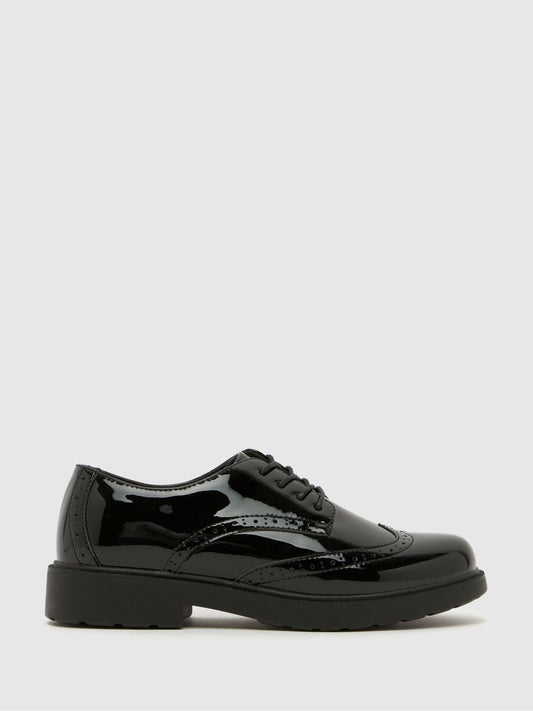 Schuh Black Locket Brogue Lace Up Shoes image 1