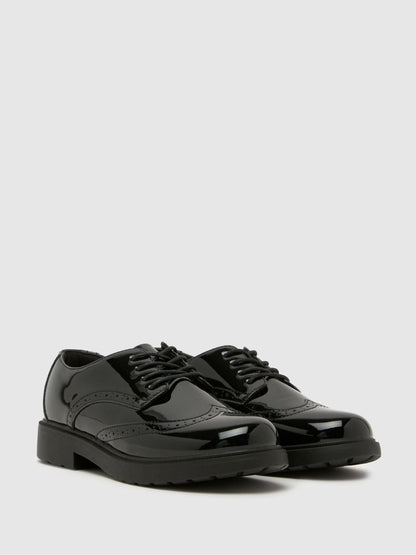 Schuh Black Locket Brogue Lace Up Shoes image 2