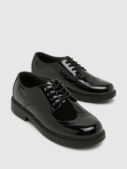 Schuh Black Locket Brogue Lace Up Shoes image 3