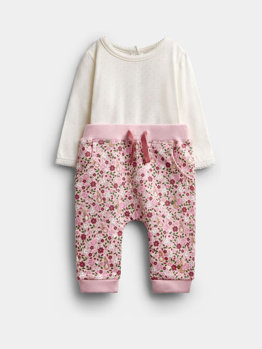 Dsiney Kidz - JoJo Maman Bébé Pink Peter Rabbit Flopsy Reversible Hoodie, Joggers & Bodysuit Set image 2