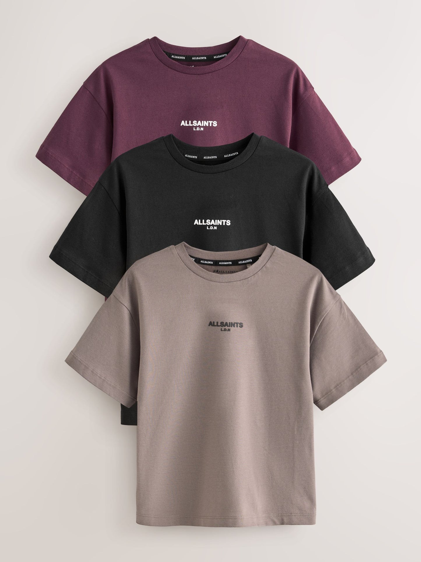 Dsiney Kidz - smALLSAINTS Black/Red Logo Crew Neck Relaxed T-Shirts 3 Pack image 1