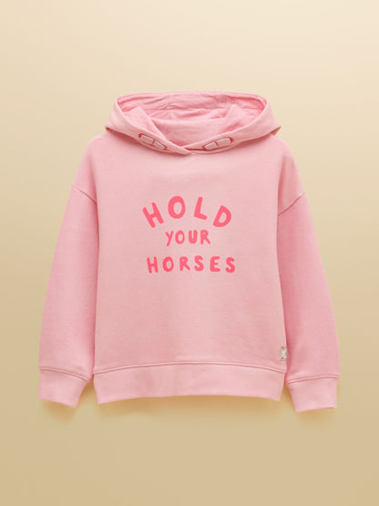 Joules Girls' Sundaze Pink Slogan Hoodie - image 1