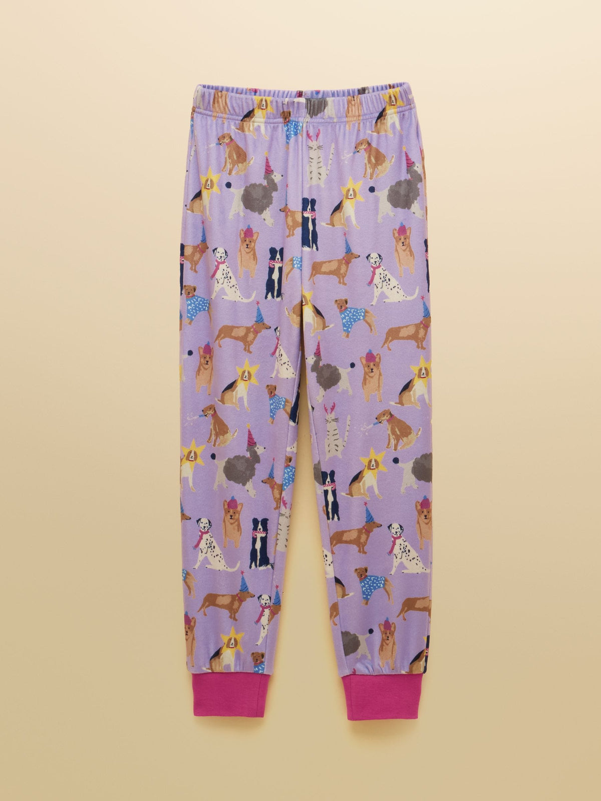 Joules Girls' Lilac Dogs Long Sleeve Fleece Pyjamas - image 4