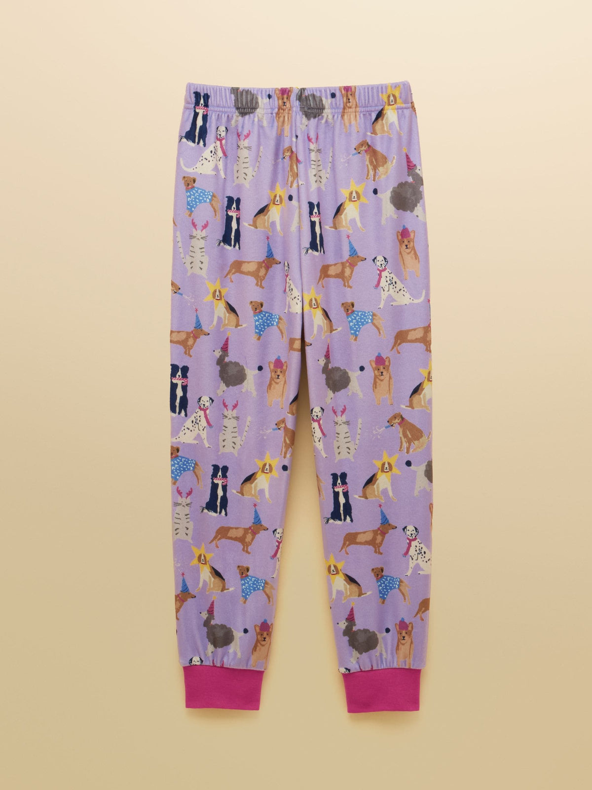 Joules Girls' Lilac Dogs Long Sleeve Fleece Pyjamas - image 5
