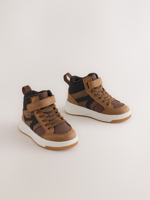Dsiney Kidz - Brown Wide Fit (G) Touch Fastening Elastic Lace Hi-Top Trainers image 1