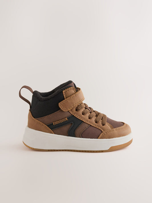 Dsiney Kidz - Brown Wide Fit (G) Touch Fastening Elastic Lace Hi-Top Trainers image 2