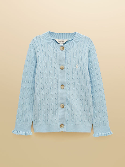 Joules Girls' Mallory Blue Cable Cardigan - image 1