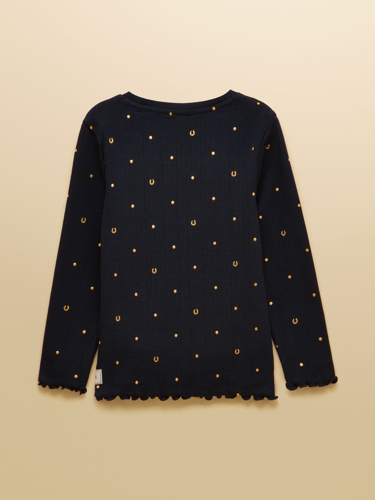 Joules Girls' Odelia Navy Long Sleeve Pointelle Top - image 2