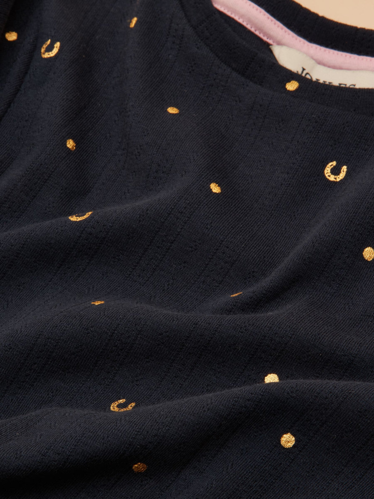 Joules Girls' Odelia Navy Long Sleeve Pointelle Top - image 4