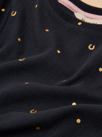 Joules Girls' Odelia Navy Long Sleeve Pointelle Top - image 4