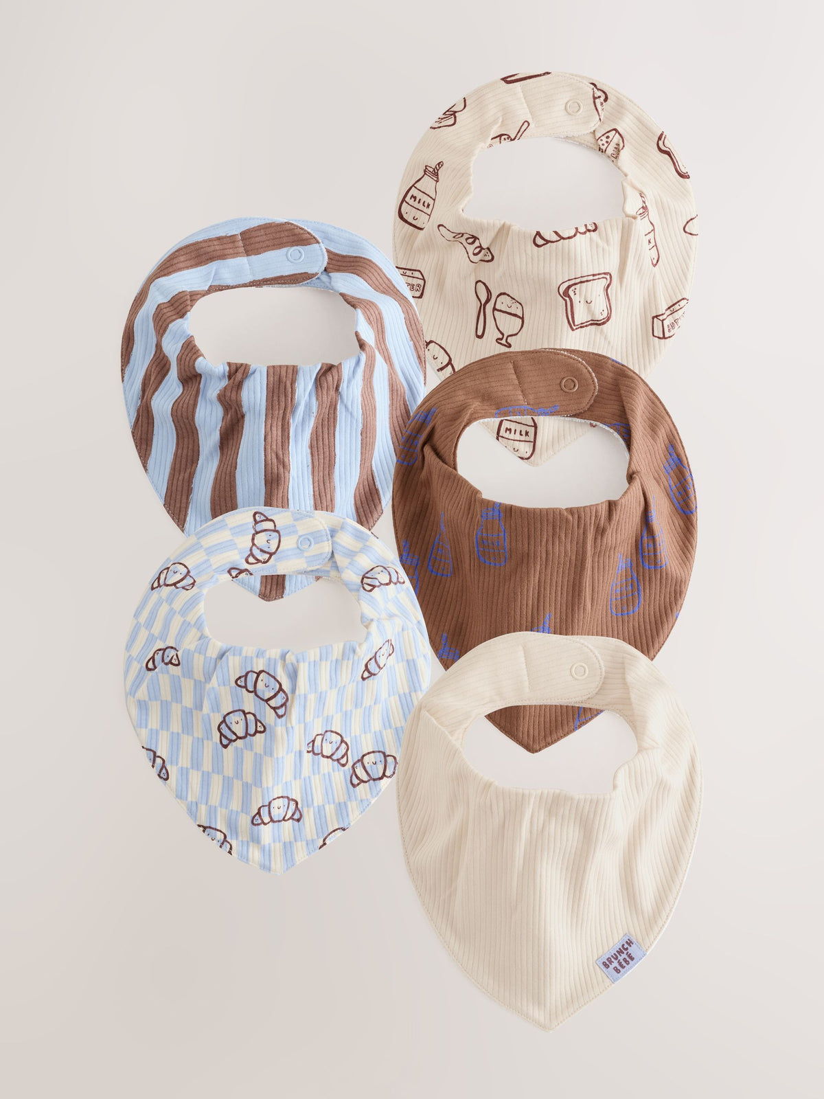 Blue Brunch Dribble Bibs 5 Pack - image 1