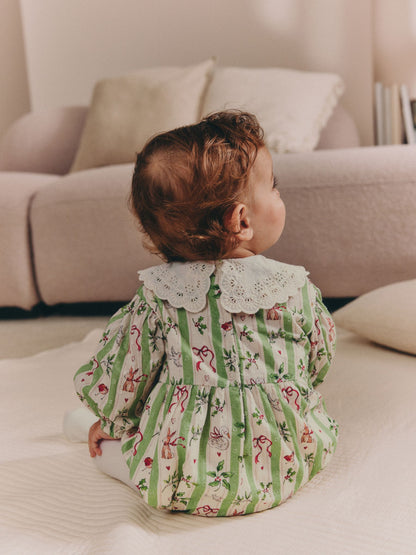 Green Christmas Baby Bubble Romper And Tights Set 2 Piece (0mths-2yrs) - image 3