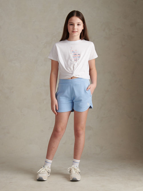 Dsiney Kidz - U.S. Polo Assn Blue Twist Front Graphic T-Shirt & Shorts Set image 1