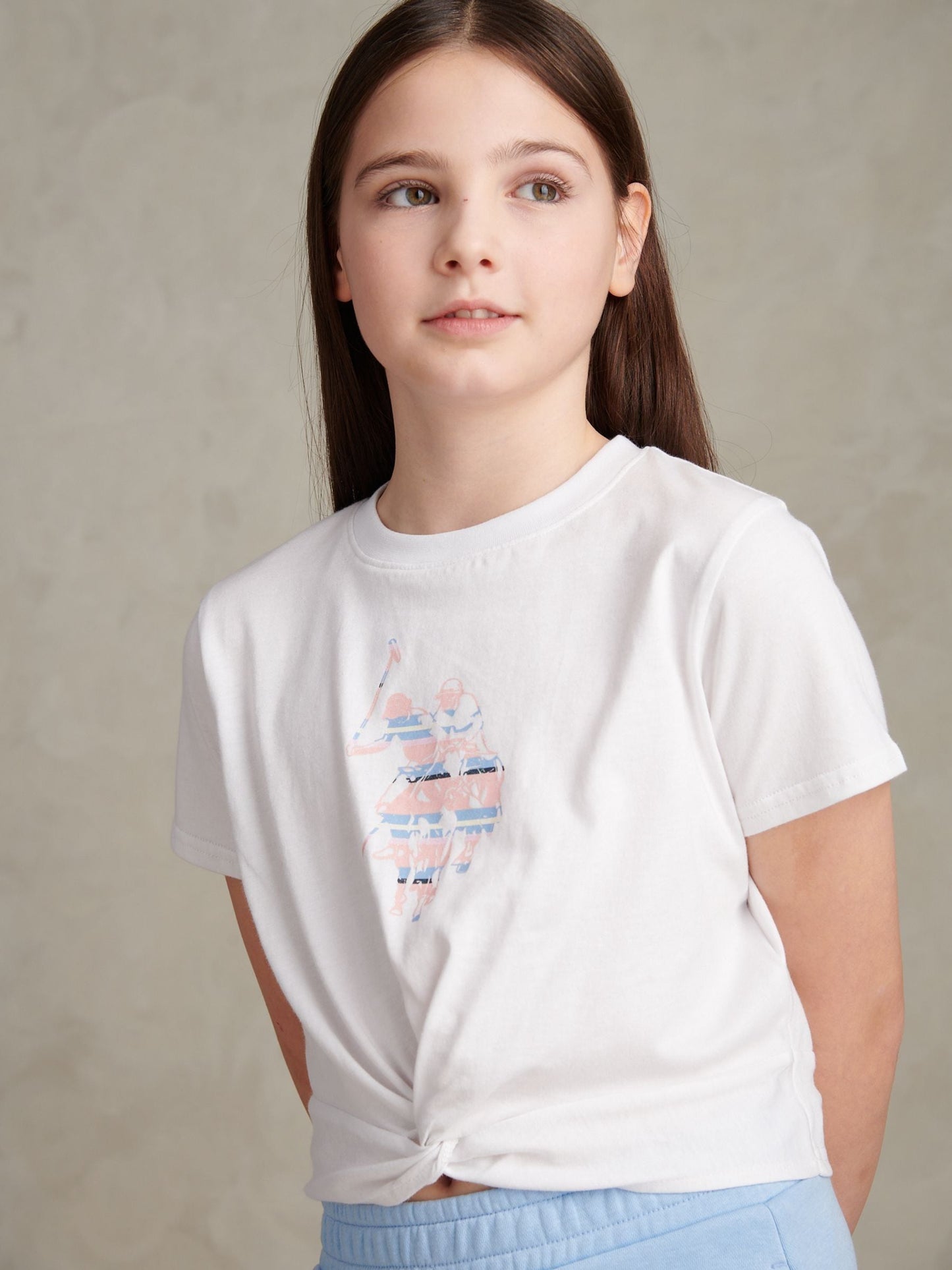 Dsiney Kidz - U.S. Polo Assn Blue Twist Front Graphic T-Shirt & Shorts Set image 5