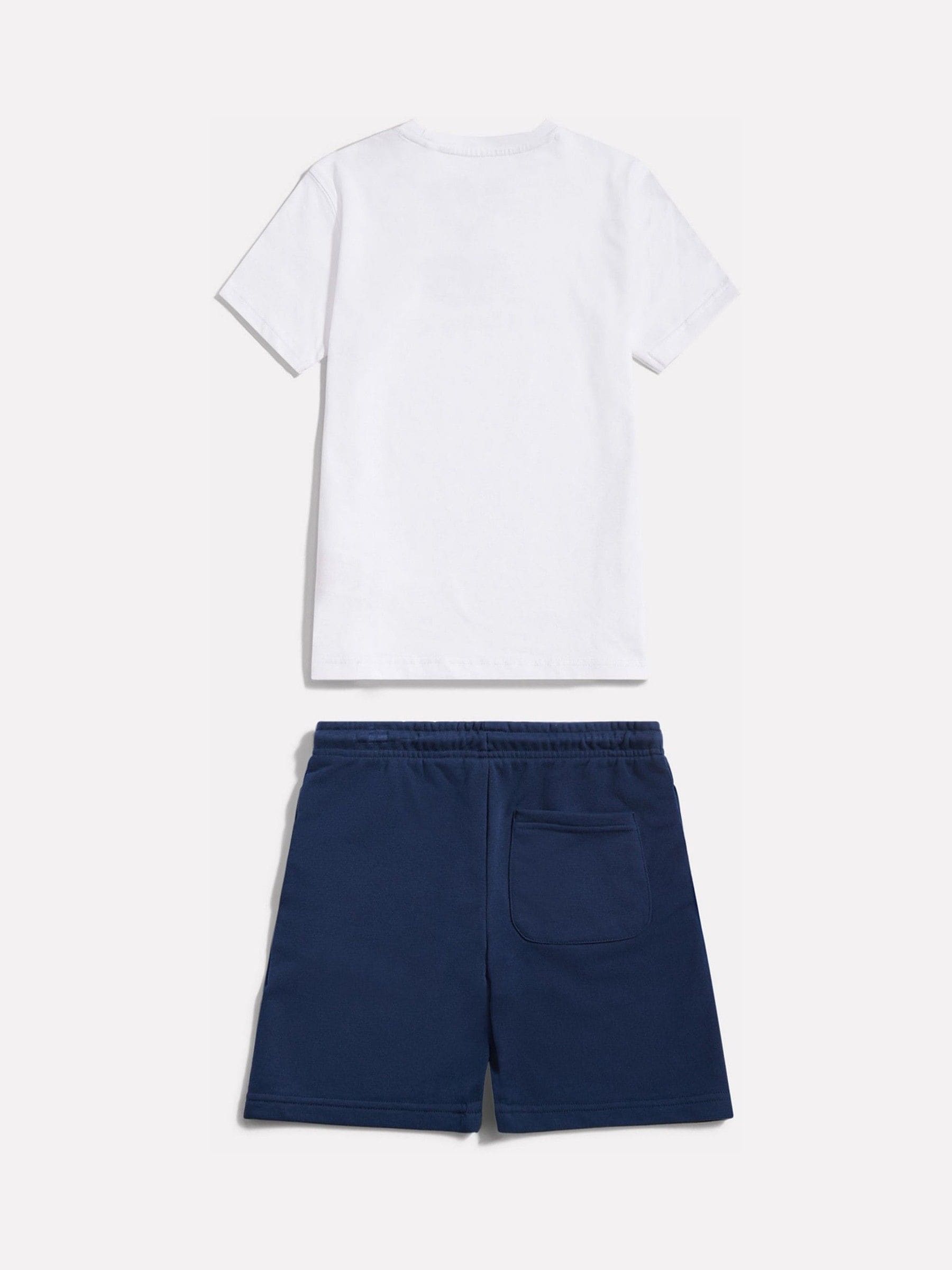 New Balance White Stacked Graphic Jersey T-Shirt & FT Shorts Set image 2