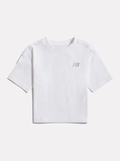 New Balance White Jersey Small Logo T-Shirt image 1