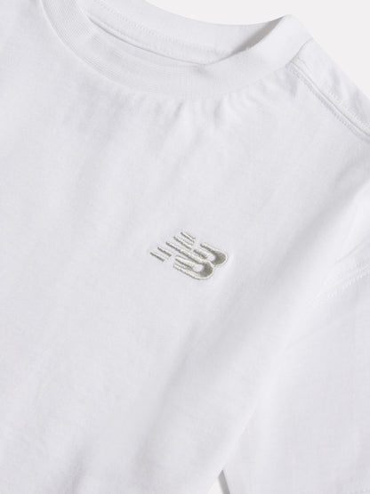 New Balance White Jersey Small Logo T-Shirt image 3