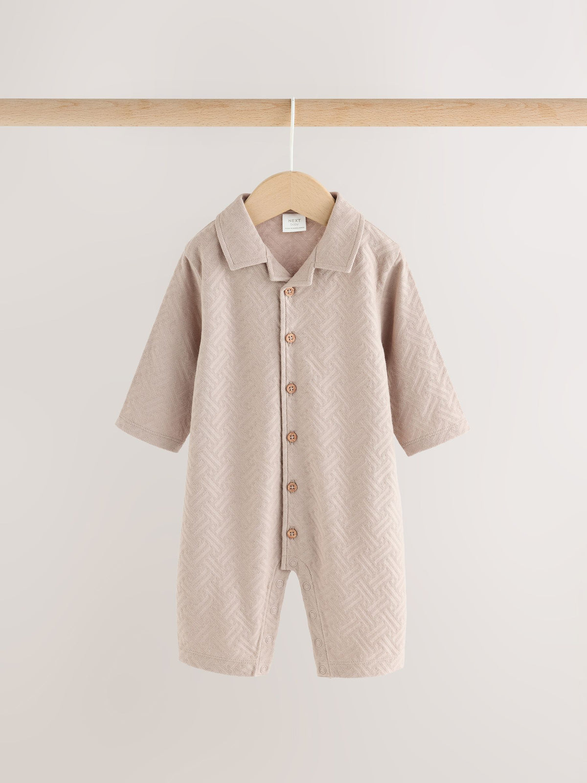 Blue/Neutral Long Sleeve Collared Baby Rompers 2 Pack - image 4