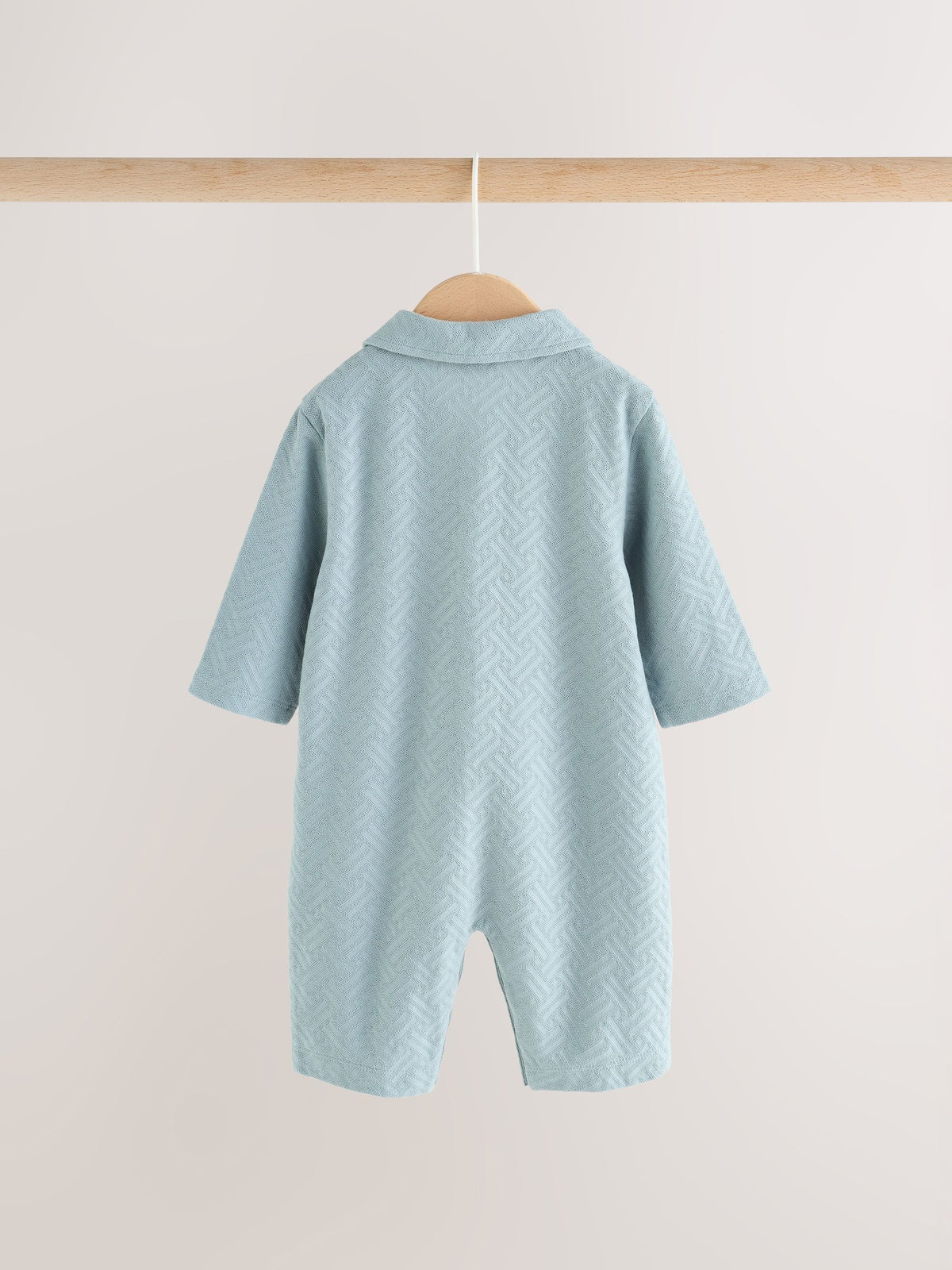 Blue/Neutral Long Sleeve Collared Baby Rompers 2 Pack - image 5
