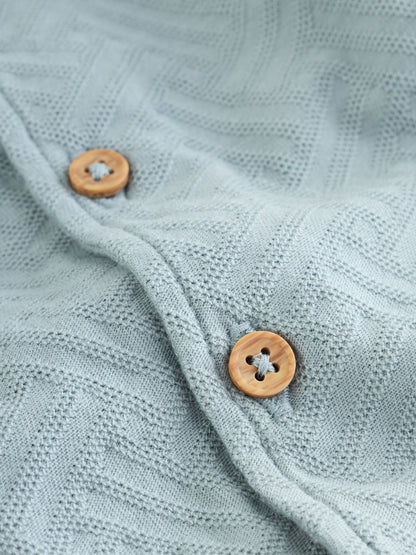 Blue/Neutral Long Sleeve Collared Baby Rompers 2 Pack - image 7