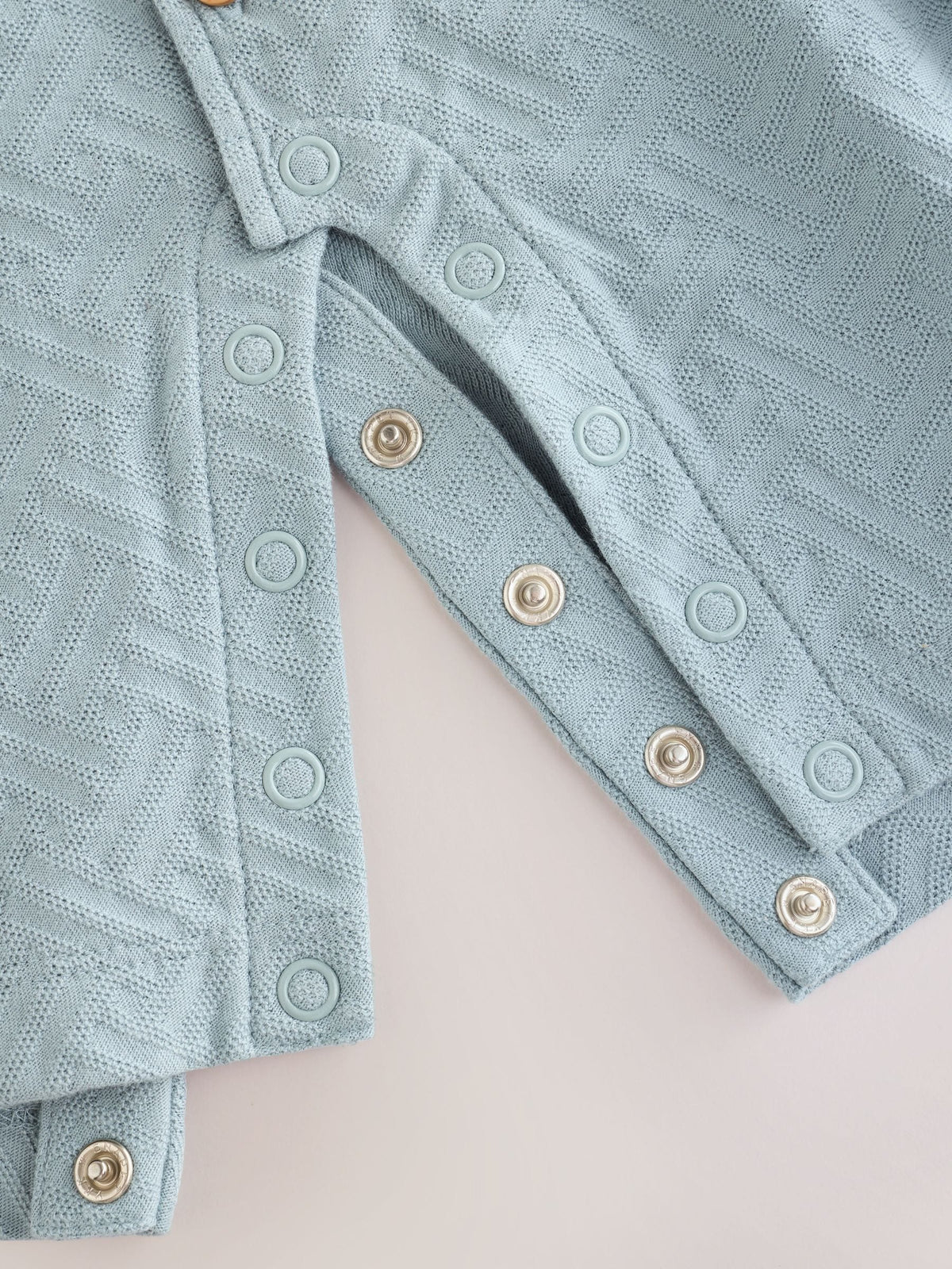 Blue/Neutral Long Sleeve Collared Baby Rompers 2 Pack - image 8