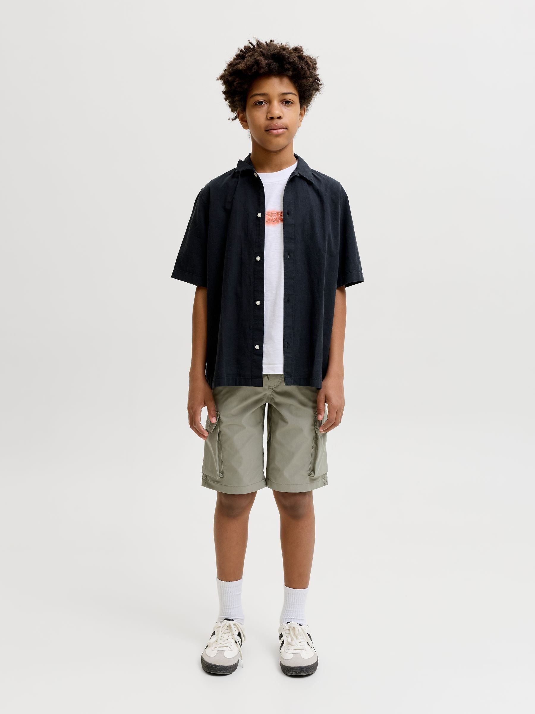 Dsiney Kidz - JACK & JONES JUNIOR Green Tech Cargo Jogger Shorts image 5