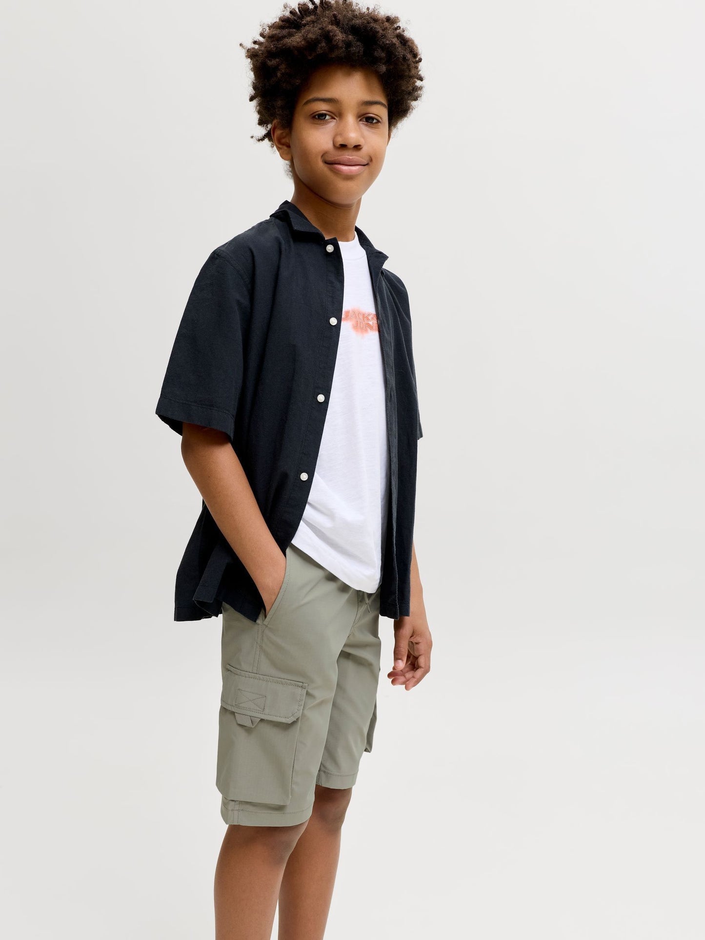 Dsiney Kidz - JACK & JONES JUNIOR Green Tech Cargo Jogger Shorts image 6