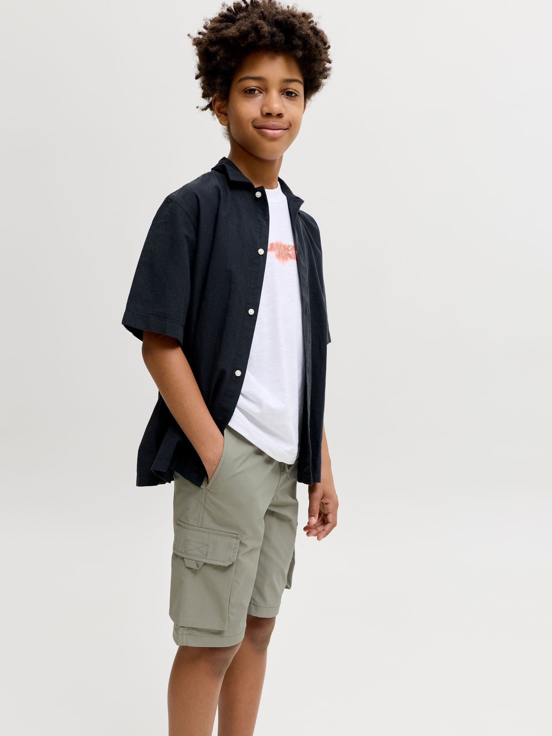 Dsiney Kidz - JACK & JONES JUNIOR Green Tech Cargo Jogger Shorts image 6