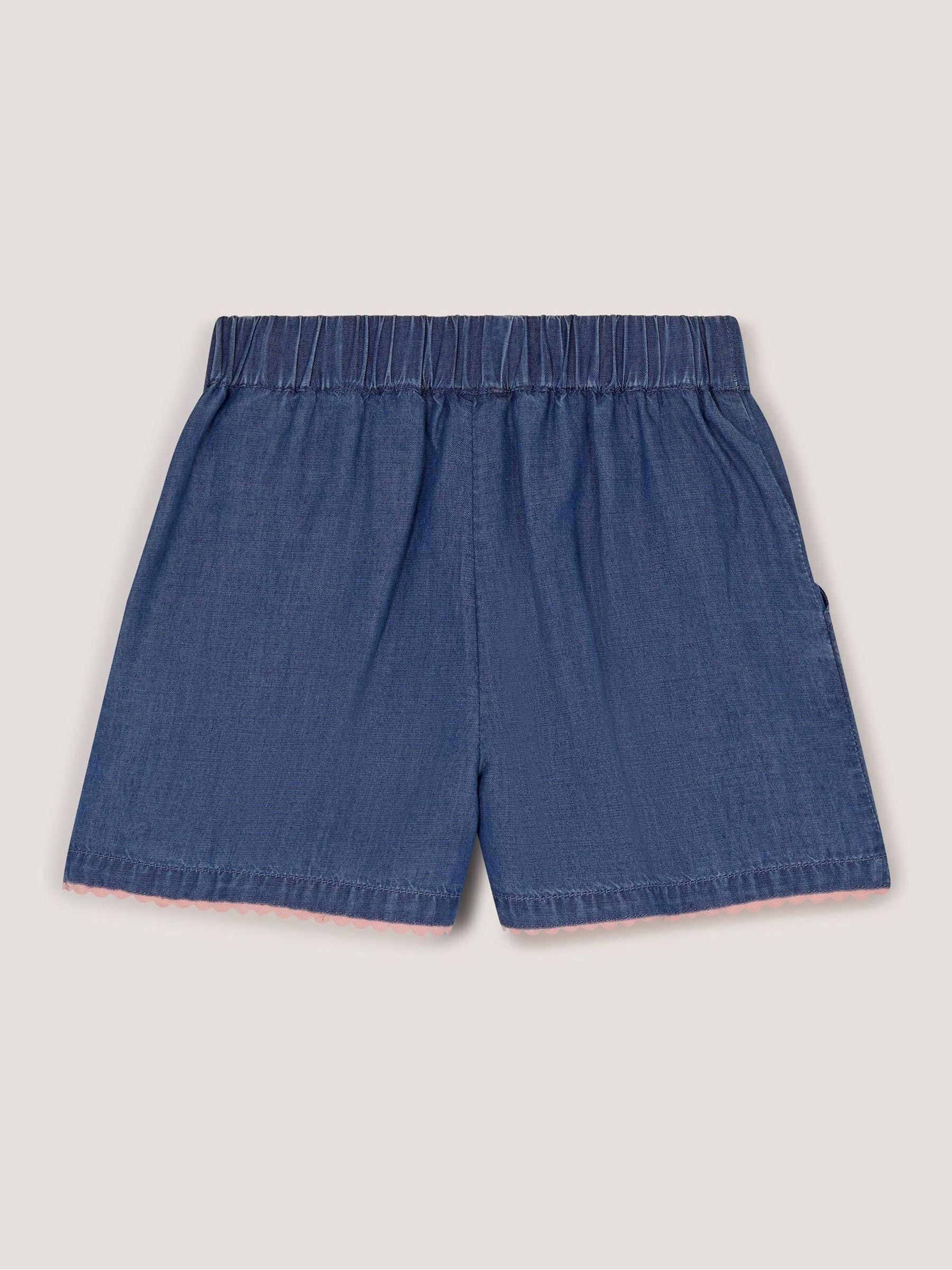 Monsoon Blue Butterfly Embroidered Pull On Shorts image 3