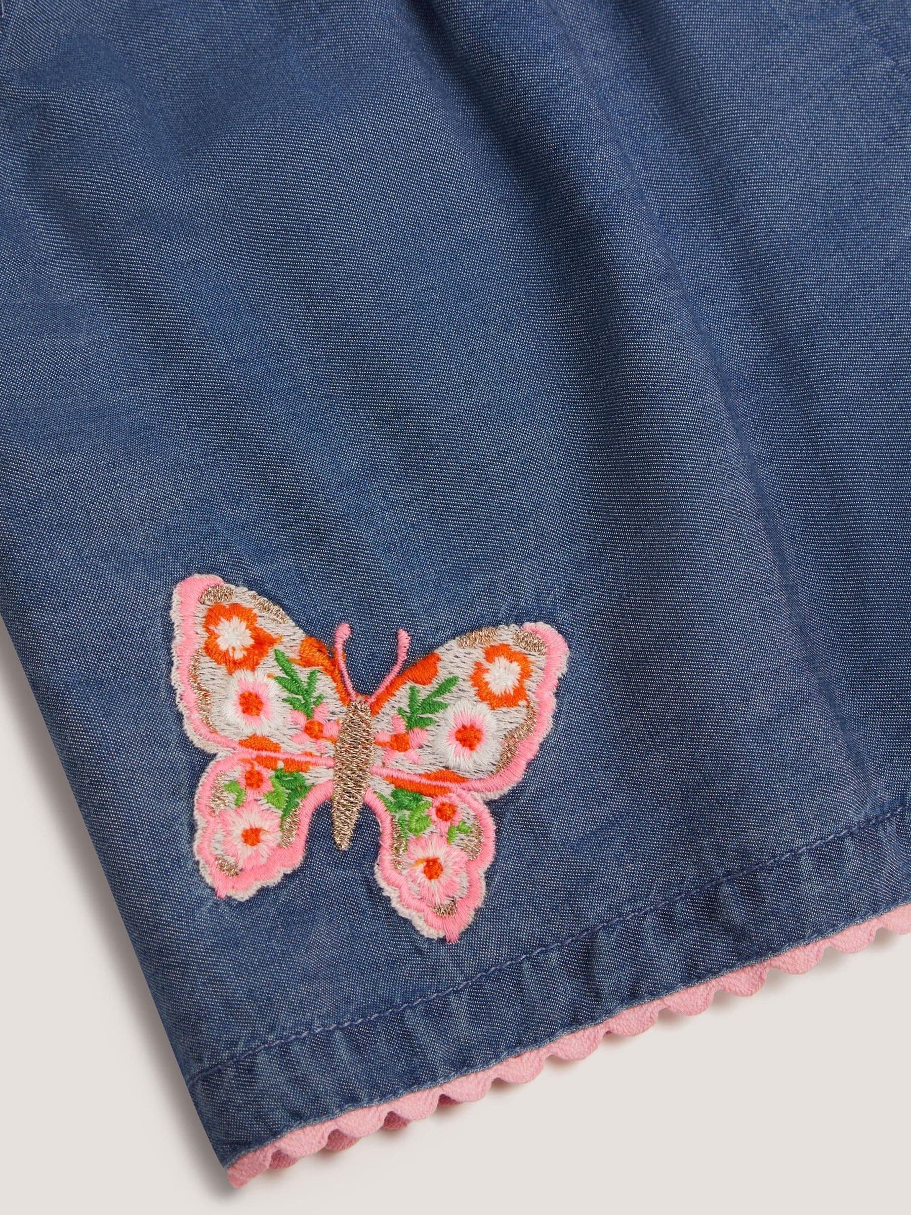Monsoon Blue Butterfly Embroidered Pull On Shorts image 4