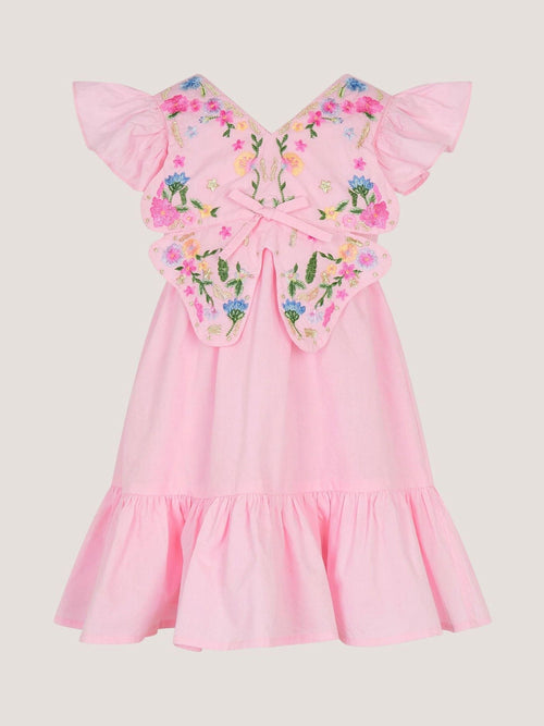Dsiney Kidz - Monsoon Pink Baby Embroidered Butterfly Bodice Dress image 1