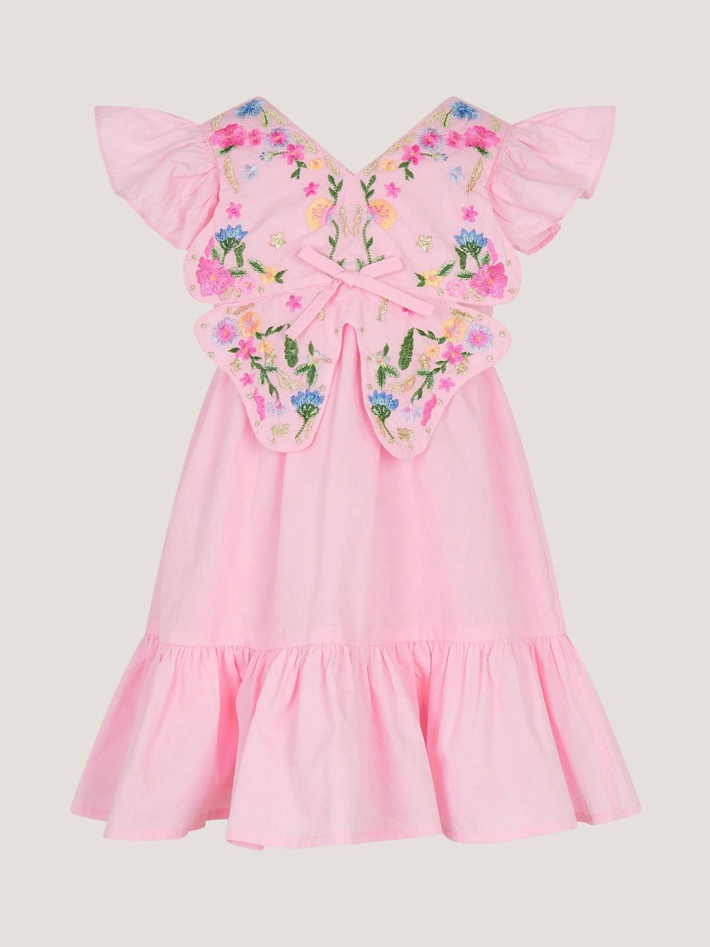 Monsoon Pink Baby Embroidered Butterfly Bodice Dress image 1