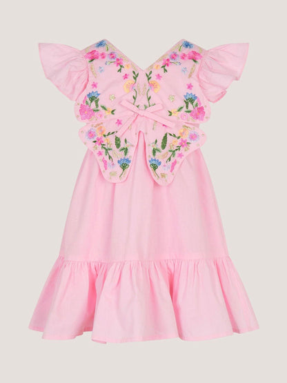 Monsoon Pink Baby Embroidered Butterfly Bodice Dress image 1