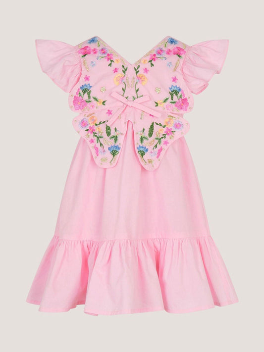 Monsoon Pink Baby Embroidered Butterfly Bodice Dress image 1