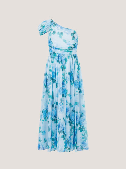 Monsoon Blue Texas One Shoulder Floral Prom Dress image 4