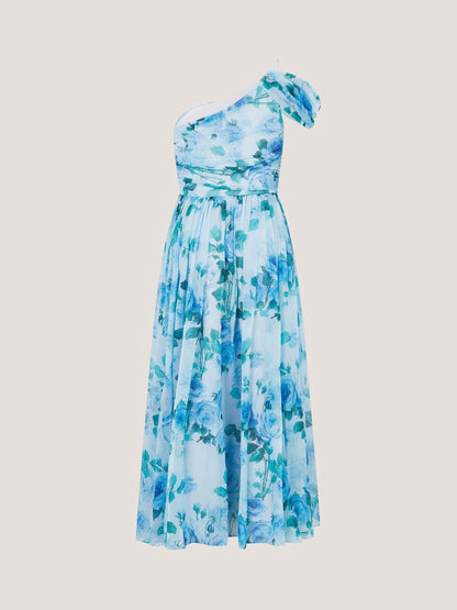 Monsoon Blue Texas One Shoulder Floral Prom Dress image 5