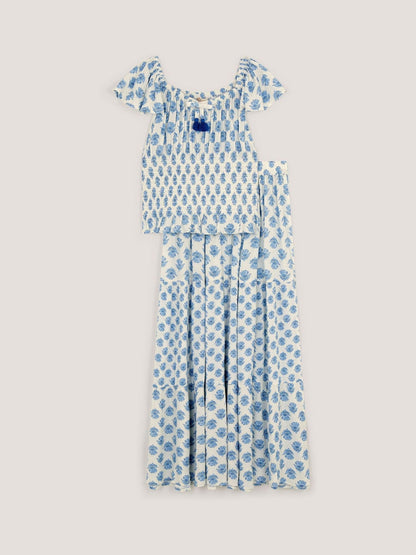 Dsiney Kidz - Monsoon White Wood Block Maxi Skirt Set image 1