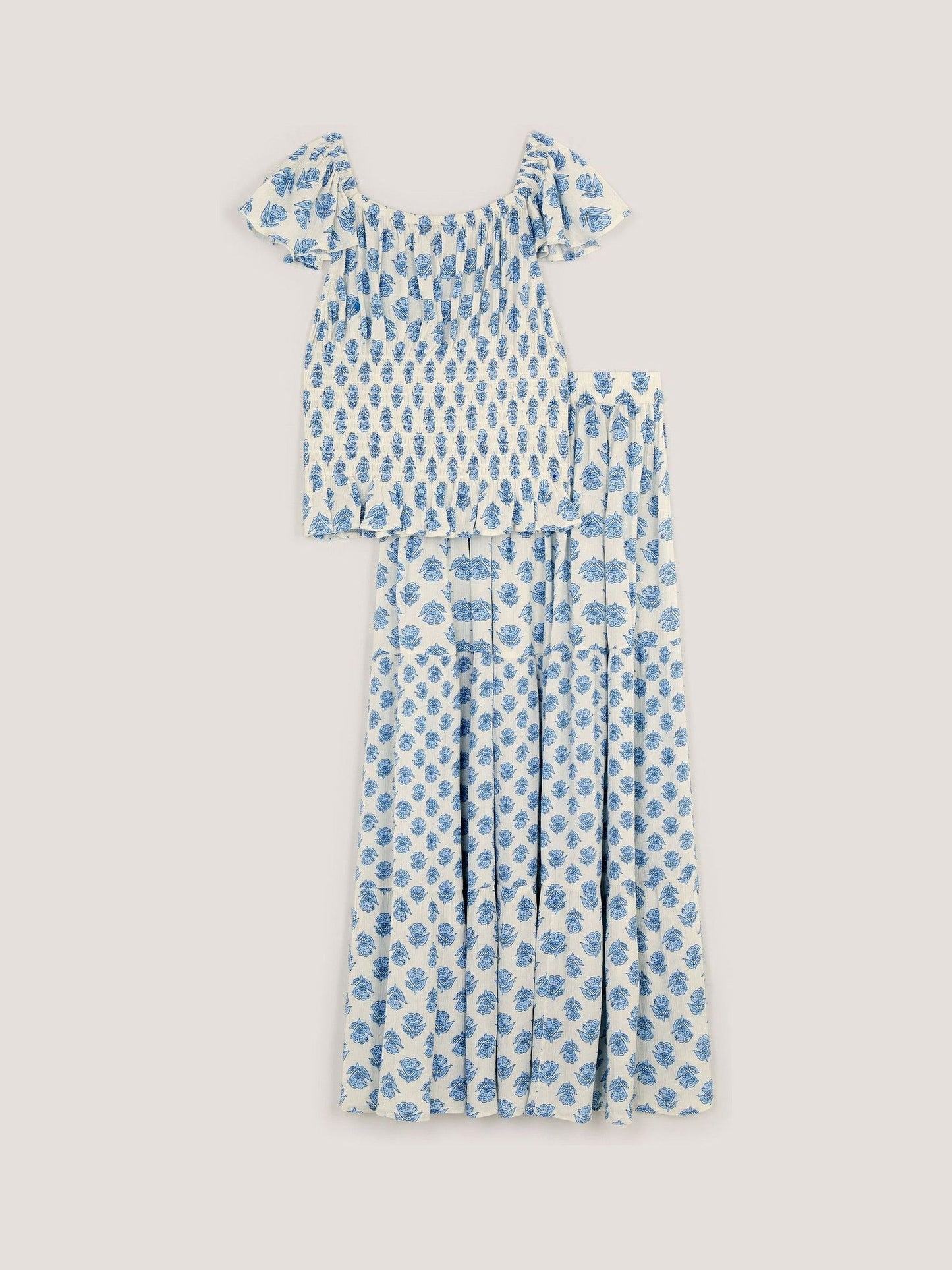 Dsiney Kidz - Monsoon White Wood Block Maxi Skirt Set image 2