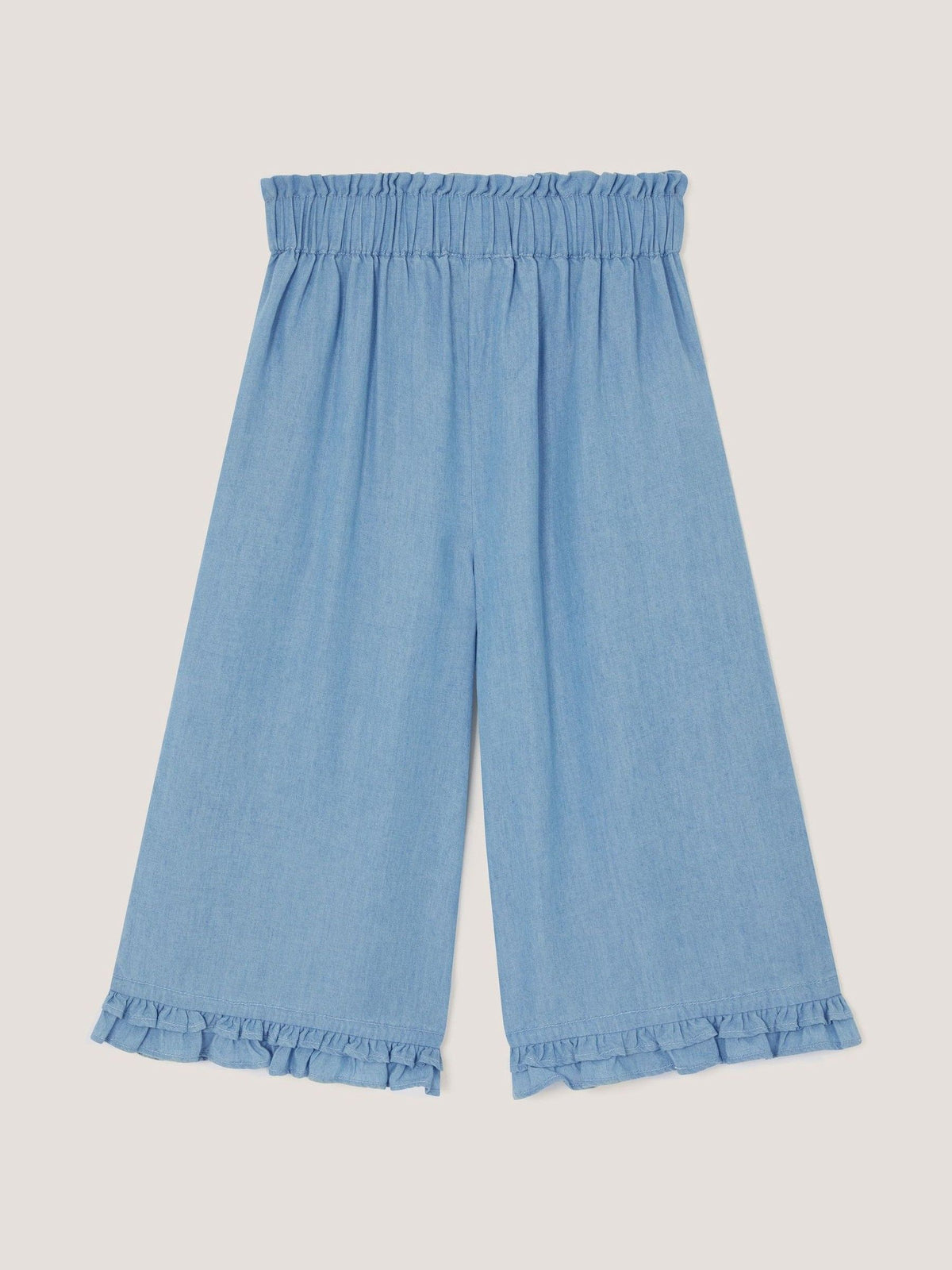 Monsoon Blue Floral Embroidered Wide Leg Trousers image 1