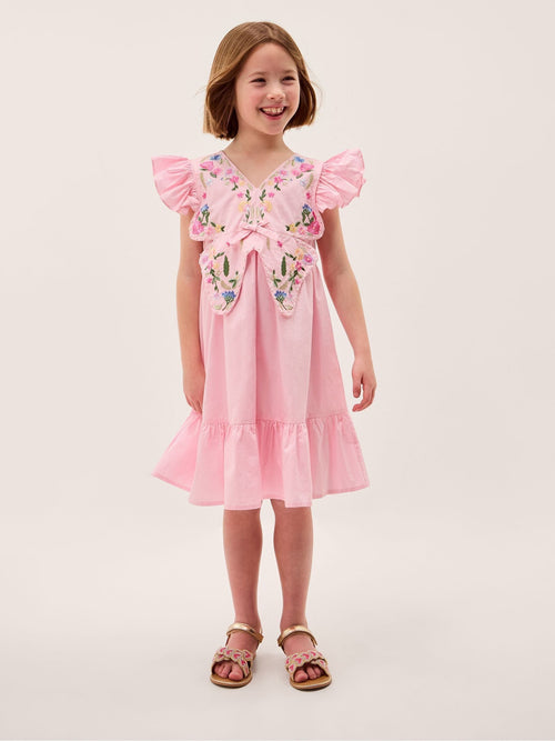 Dsiney Kidz - Monsoon Pink Embroidered Butterfly Bodice Dress image 1