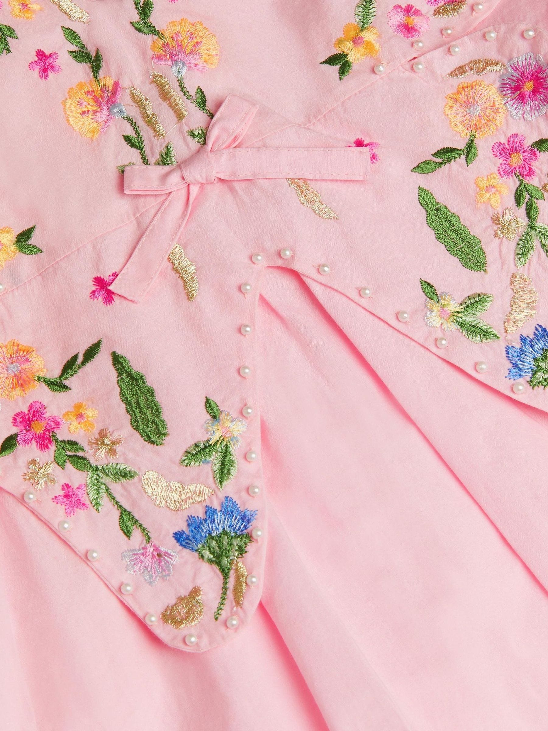 Monsoon Pink Embroidered Butterfly Bodice Dress image 4
