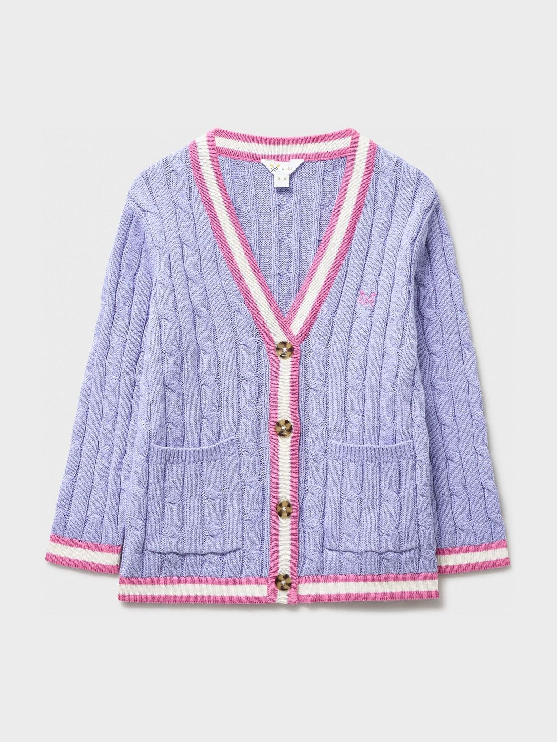 Dsiney Kidz - Crew Clothing Purple Cable Cricket Cardigan image 1