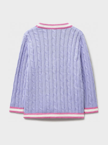 Dsiney Kidz - Crew Clothing Purple Cable Cricket Cardigan image 2