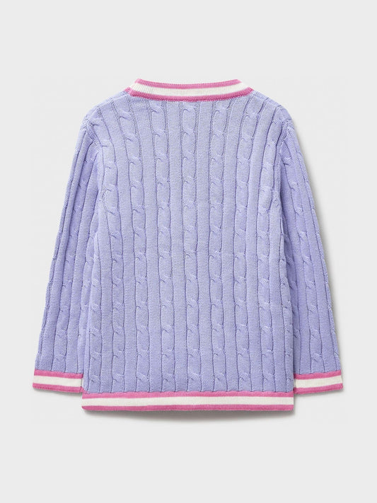 Dsiney Kidz - Crew Clothing Purple Cable Cricket Cardigan image 2